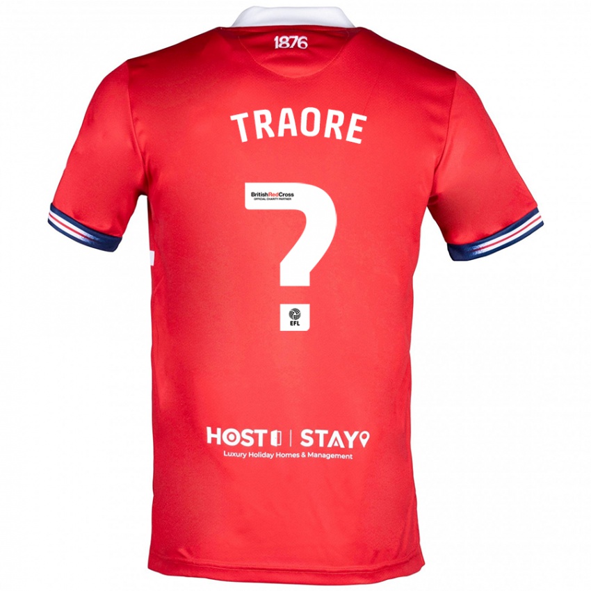 Børn Yacou Traore #0 Rød Hjemmebane Spillertrøjer 2023/24 Trøje T-Shirt