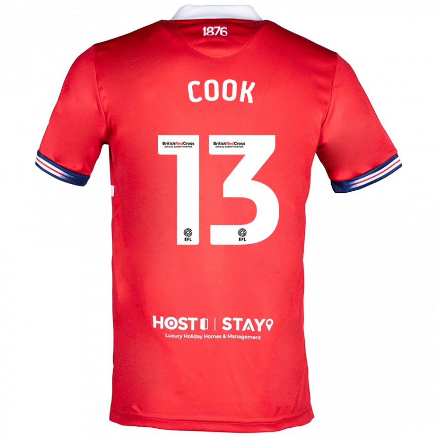 Børn Ruby Cook #13 Rød Hjemmebane Spillertrøjer 2023/24 Trøje T-Shirt