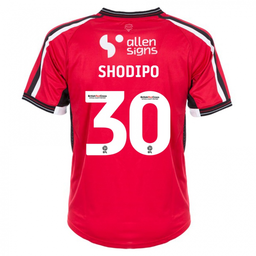 Børn Olamide Shodipo #30 Rød Hjemmebane Spillertrøjer 2023/24 Trøje T-Shirt