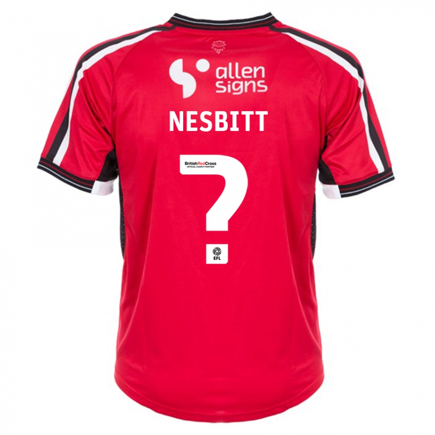 Børn Louis Nesbitt #0 Rød Hjemmebane Spillertrøjer 2023/24 Trøje T-Shirt