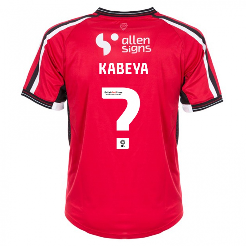 Børn Nathan Kabeya #0 Rød Hjemmebane Spillertrøjer 2023/24 Trøje T-Shirt