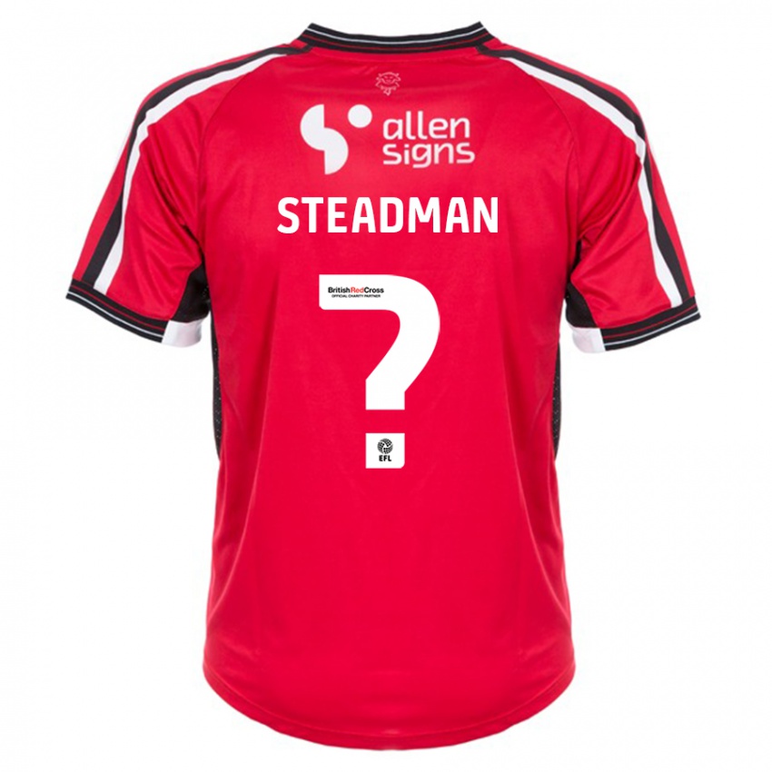 Børn Jodie Steadman #0 Rød Hjemmebane Spillertrøjer 2023/24 Trøje T-Shirt