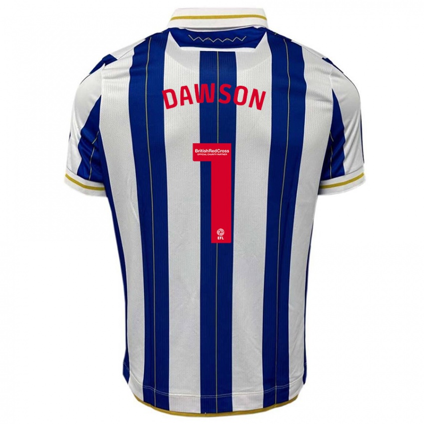 Børn Cameron Dawson #1 Blå Hvid Hjemmebane Spillertrøjer 2023/24 Trøje T-Shirt