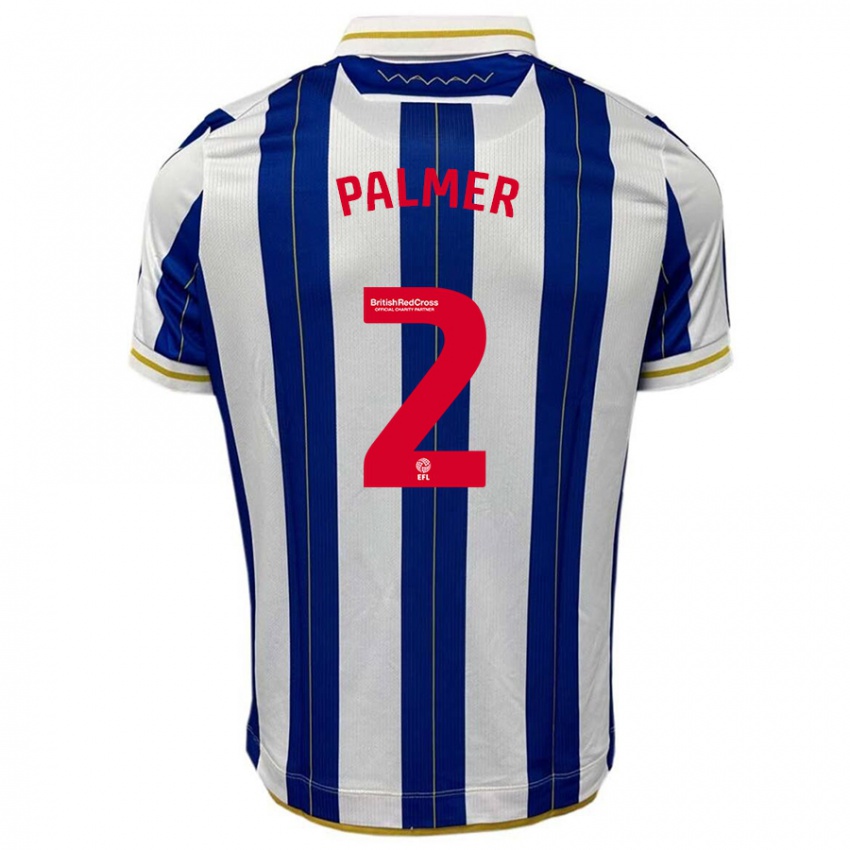 Børn Liam Palmer #2 Blå Hvid Hjemmebane Spillertrøjer 2023/24 Trøje T-Shirt