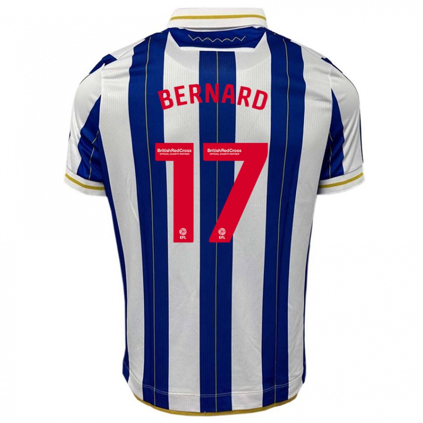 Børn Di'shon Bernard #17 Blå Hvid Hjemmebane Spillertrøjer 2023/24 Trøje T-Shirt