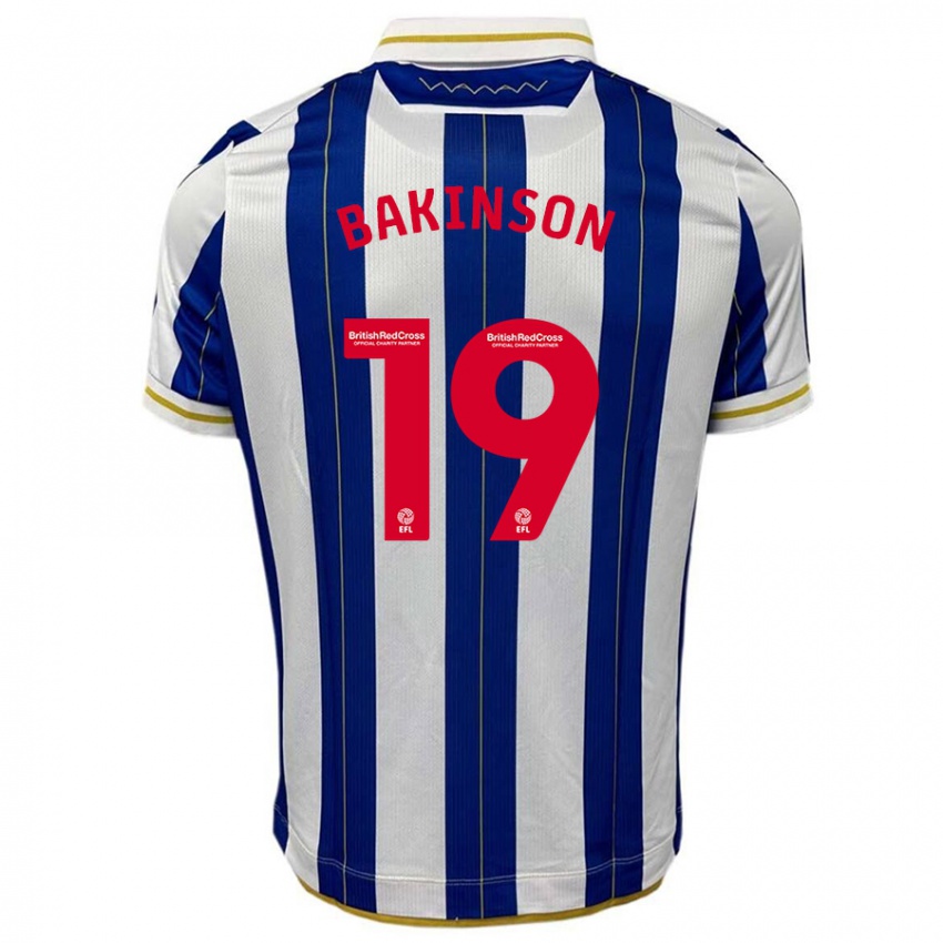 Børn Tyreeq Bakinson #19 Blå Hvid Hjemmebane Spillertrøjer 2023/24 Trøje T-Shirt