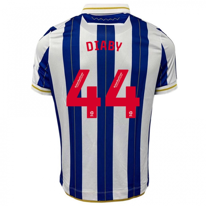 Børn Momo Diaby #44 Blå Hvid Hjemmebane Spillertrøjer 2023/24 Trøje T-Shirt