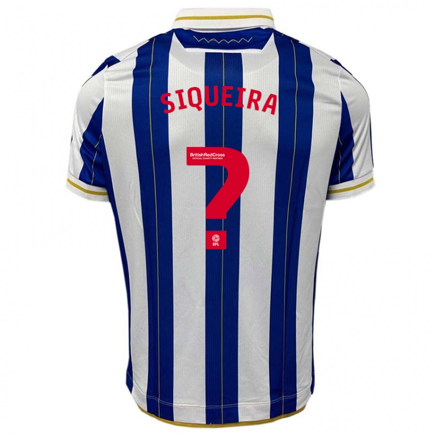 Børn Guilherme Siqueira #0 Blå Hvid Hjemmebane Spillertrøjer 2023/24 Trøje T-Shirt