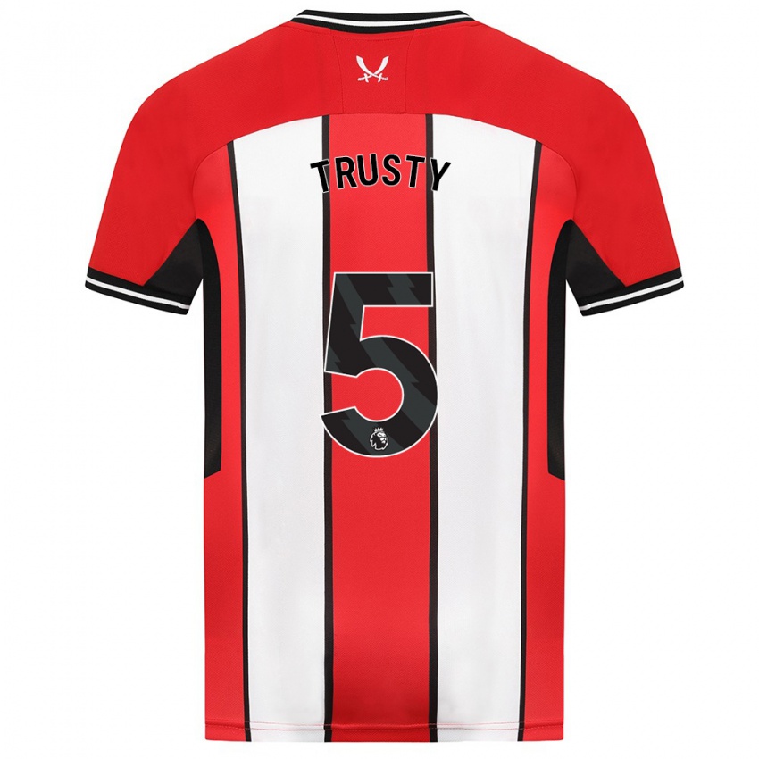 Børn Auston Trusty #5 Rød Hjemmebane Spillertrøjer 2023/24 Trøje T-Shirt