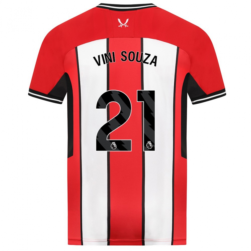 Børn Vini Souza #21 Rød Hjemmebane Spillertrøjer 2023/24 Trøje T-Shirt