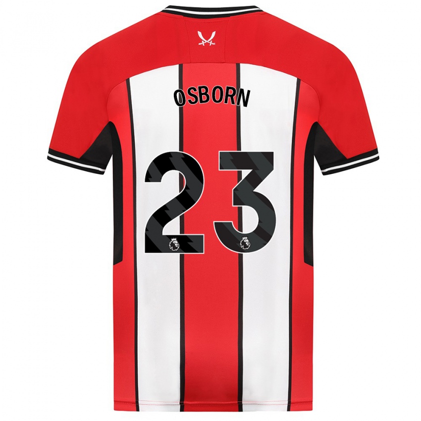 Børn Ben Osborn #23 Rød Hjemmebane Spillertrøjer 2023/24 Trøje T-Shirt