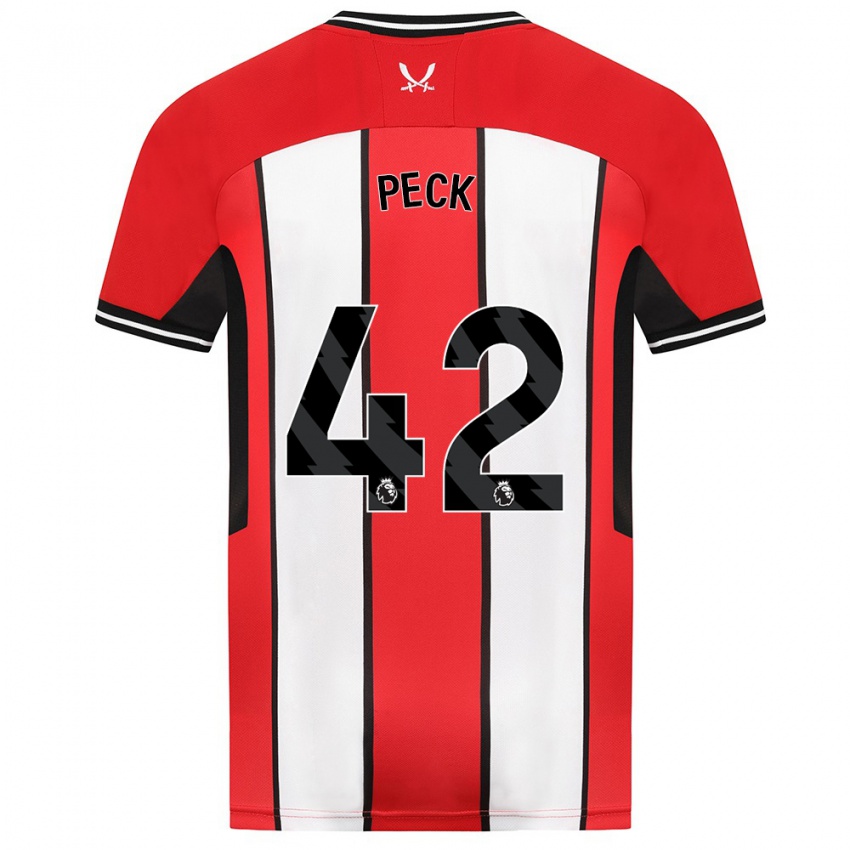 Børn Sydie Peck #42 Rød Hjemmebane Spillertrøjer 2023/24 Trøje T-Shirt