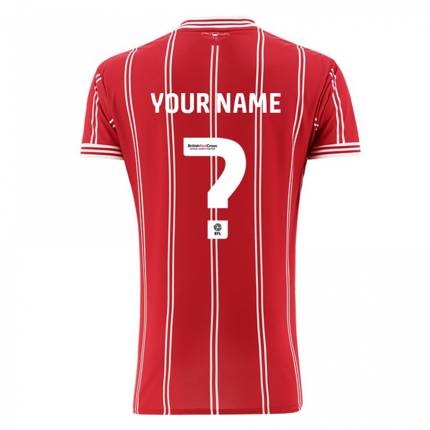 Børn Dit Navn #0 Rød Hjemmebane Spillertrøjer 2023/24 Trøje T-Shirt