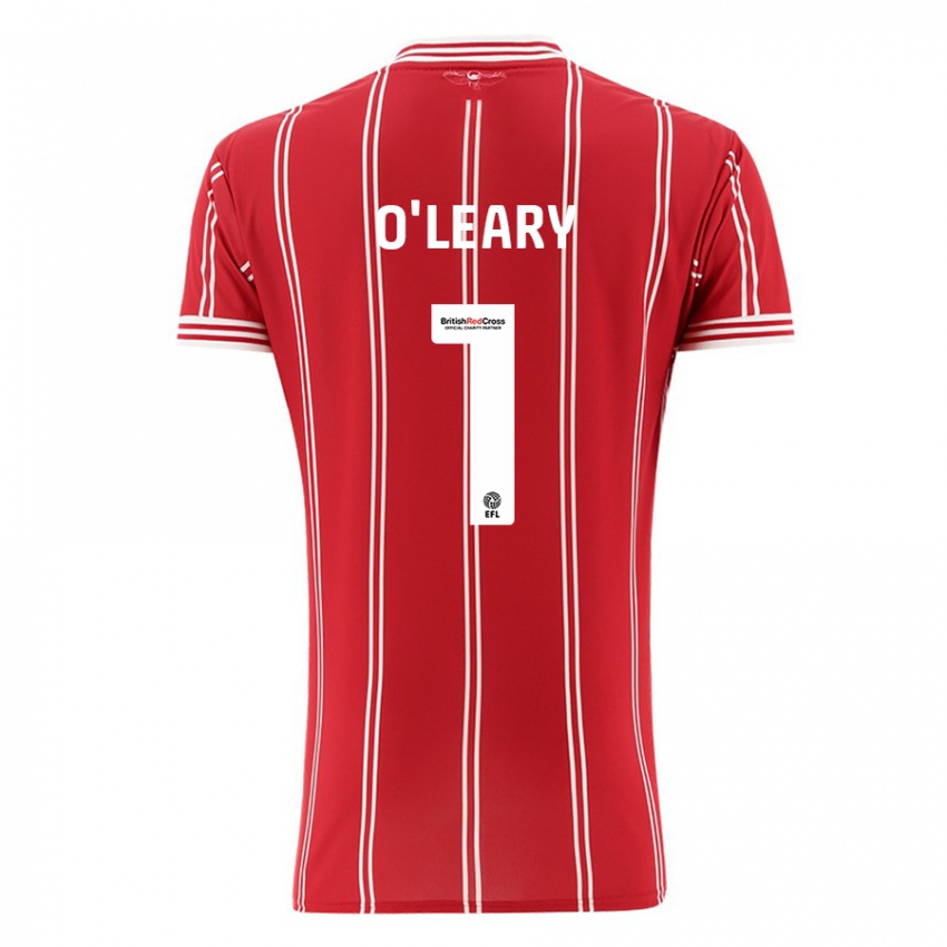 Børn Max O'leary #1 Rød Hjemmebane Spillertrøjer 2023/24 Trøje T-Shirt