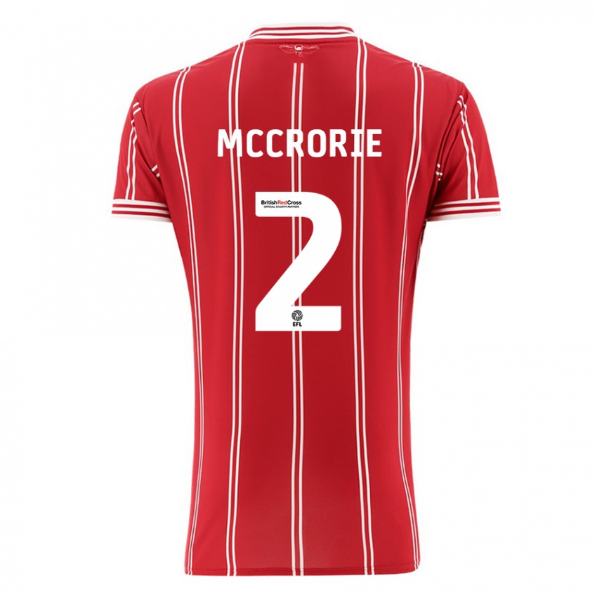 Børn Ross Mccrorie #2 Rød Hjemmebane Spillertrøjer 2023/24 Trøje T-Shirt