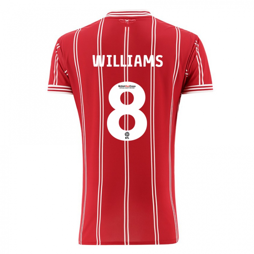 Børn Joe Williams #8 Rød Hjemmebane Spillertrøjer 2023/24 Trøje T-Shirt