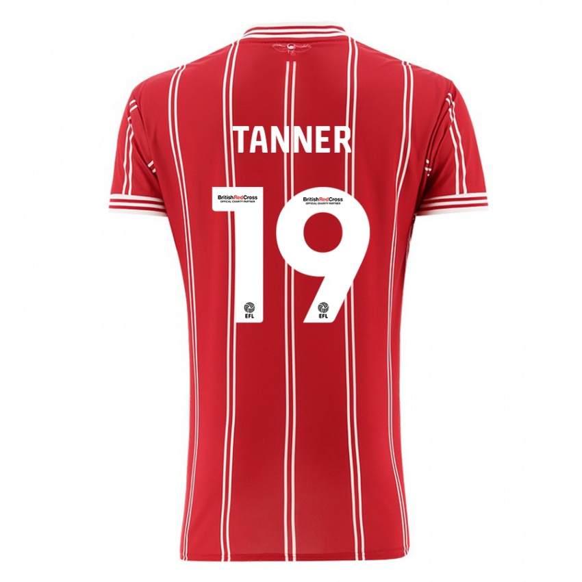 Børn George Tanner #19 Rød Hjemmebane Spillertrøjer 2023/24 Trøje T-Shirt
