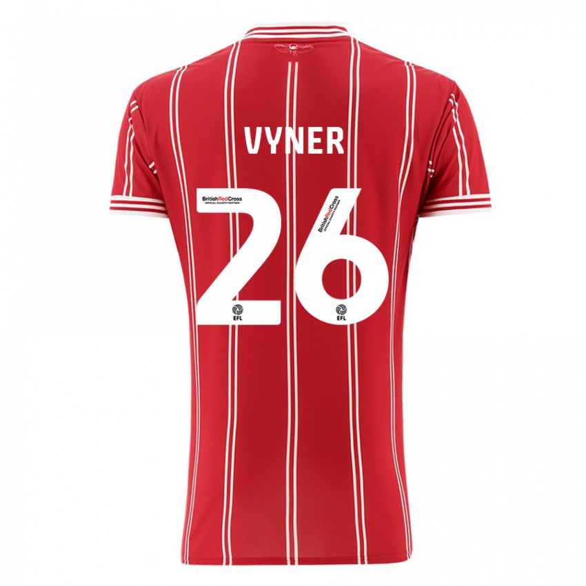 Børn Zak Vyner #26 Rød Hjemmebane Spillertrøjer 2023/24 Trøje T-Shirt