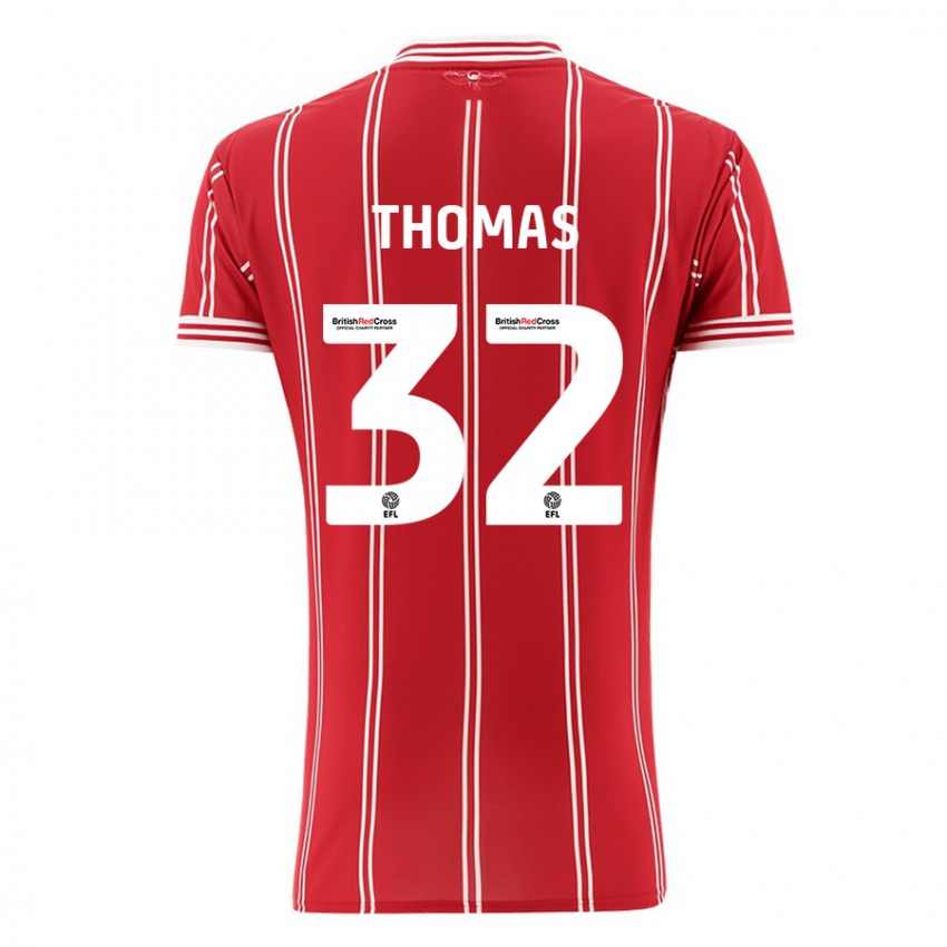 Børn Lewis Thomas #32 Rød Hjemmebane Spillertrøjer 2023/24 Trøje T-Shirt