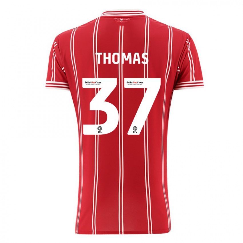 Børn Olly Thomas #37 Rød Hjemmebane Spillertrøjer 2023/24 Trøje T-Shirt