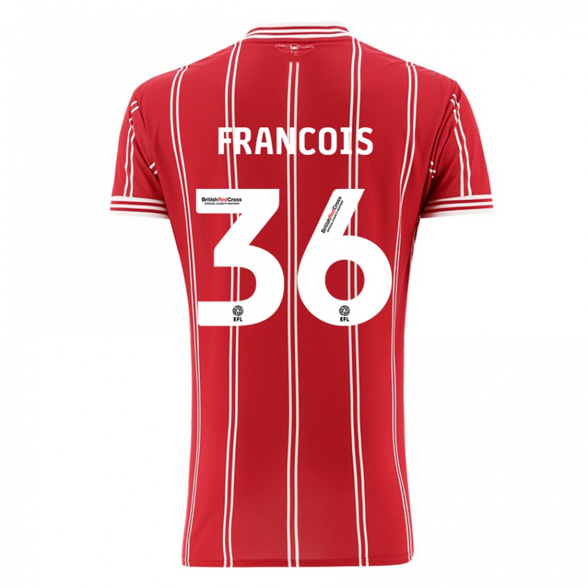 Børn Marlee Francois #36 Rød Hjemmebane Spillertrøjer 2023/24 Trøje T-Shirt