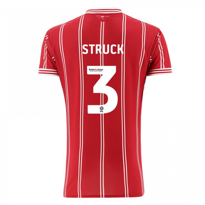 Børn Sille Struck #3 Rød Hjemmebane Spillertrøjer 2023/24 Trøje T-Shirt