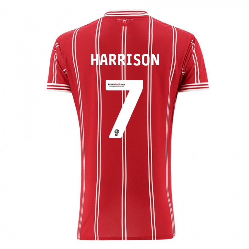 Børn Abi Harrison #7 Rød Hjemmebane Spillertrøjer 2023/24 Trøje T-Shirt