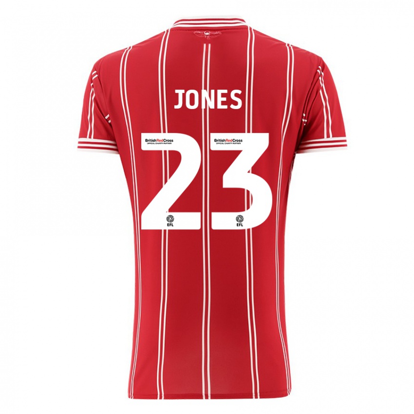 Børn Carrie Jones #23 Rød Hjemmebane Spillertrøjer 2023/24 Trøje T-Shirt