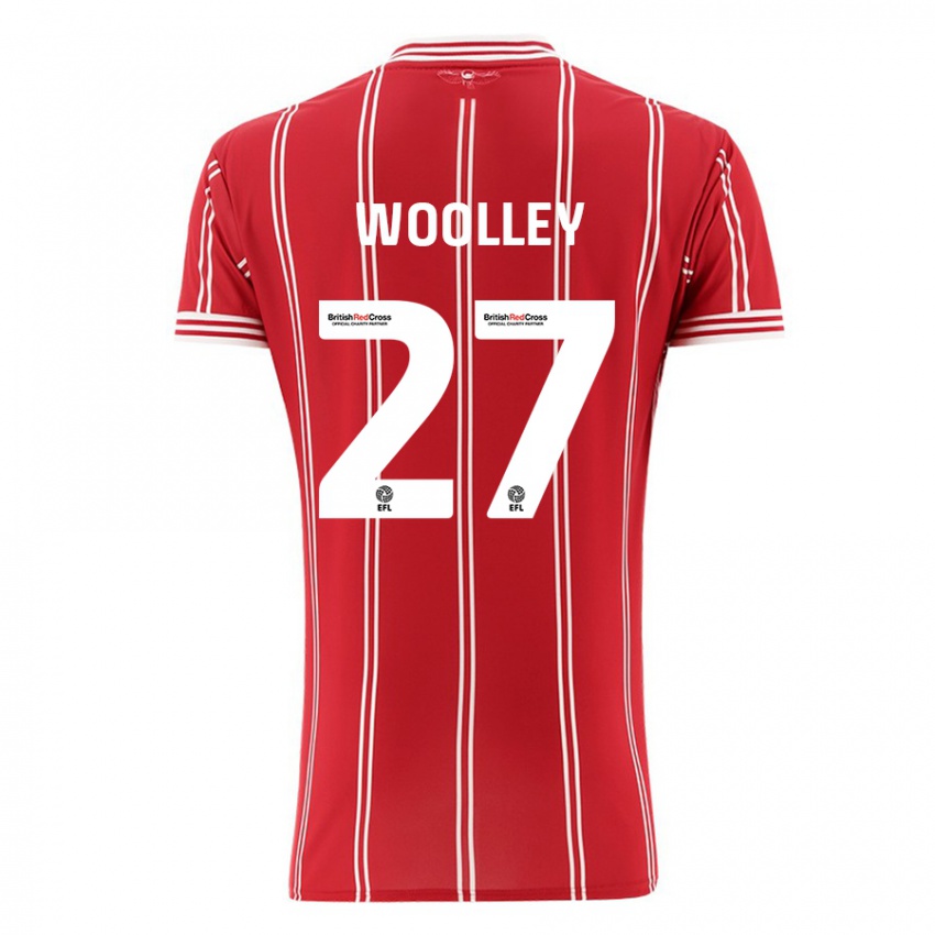 Børn Jesse Woolley #27 Rød Hjemmebane Spillertrøjer 2023/24 Trøje T-Shirt