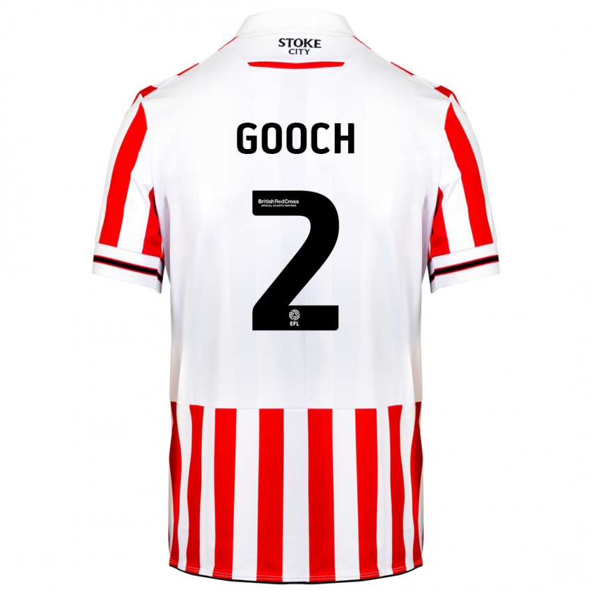 Børn Lynden Gooch #2 Rød Hvid Hjemmebane Spillertrøjer 2023/24 Trøje T-Shirt