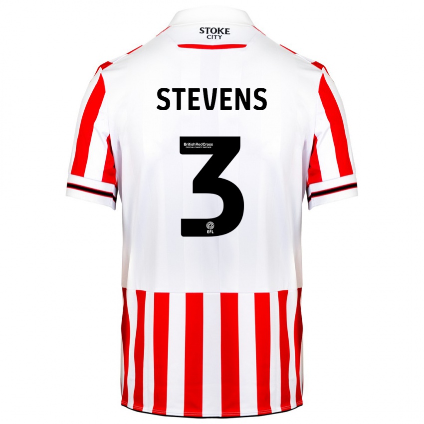 Børn Enda Stevens #3 Rød Hvid Hjemmebane Spillertrøjer 2023/24 Trøje T-Shirt