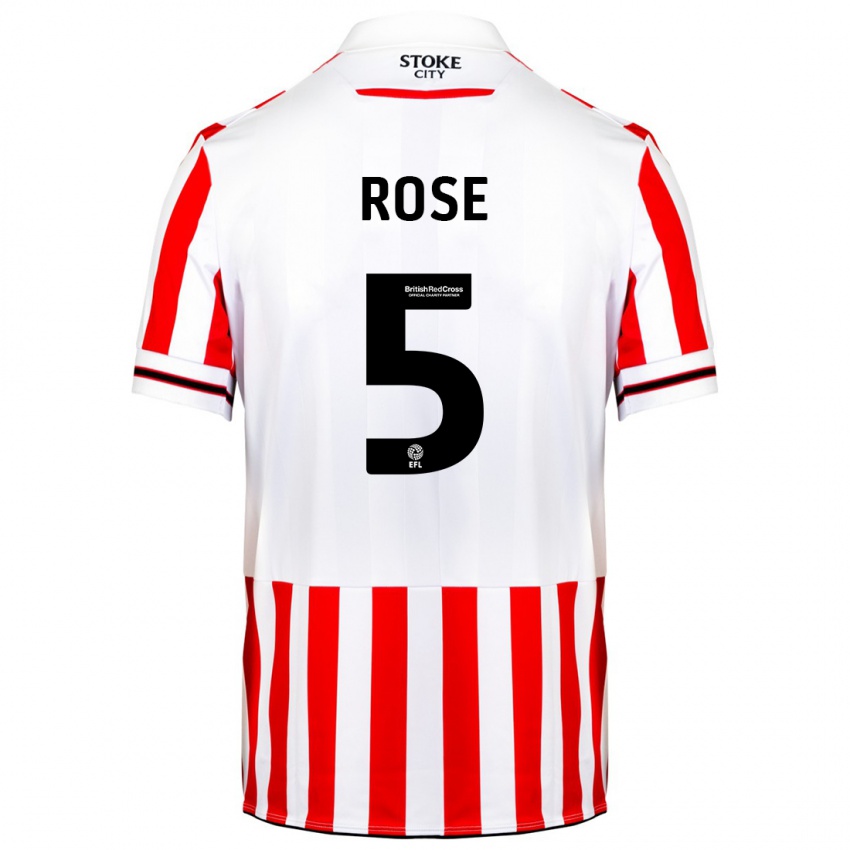 Børn Michael Rose #5 Rød Hvid Hjemmebane Spillertrøjer 2023/24 Trøje T-Shirt