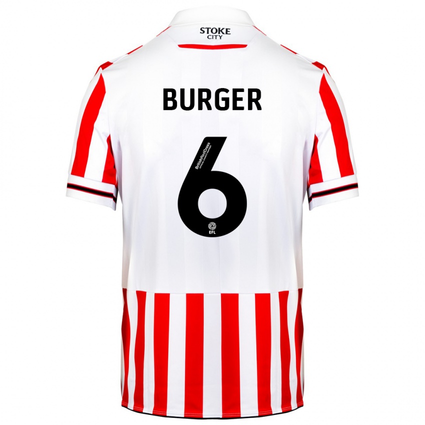 Børn Wouter Burger #6 Rød Hvid Hjemmebane Spillertrøjer 2023/24 Trøje T-Shirt