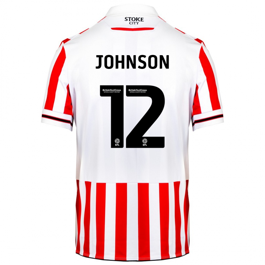 Børn Daniel Johnson #12 Rød Hvid Hjemmebane Spillertrøjer 2023/24 Trøje T-Shirt