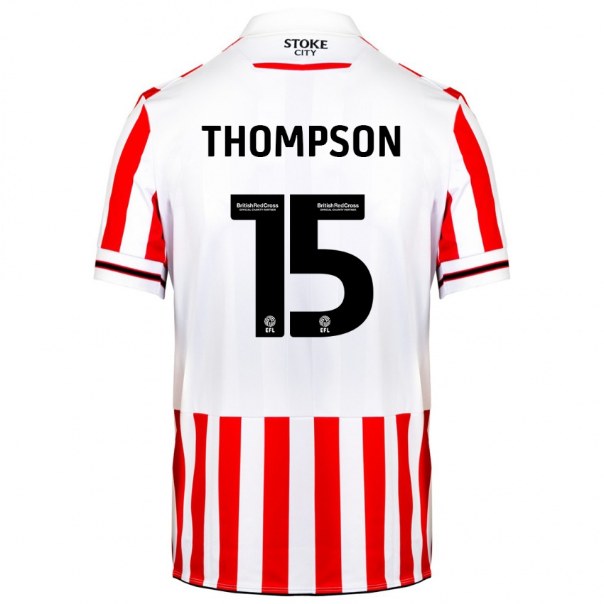 Børn Jordan Thompson #15 Rød Hvid Hjemmebane Spillertrøjer 2023/24 Trøje T-Shirt