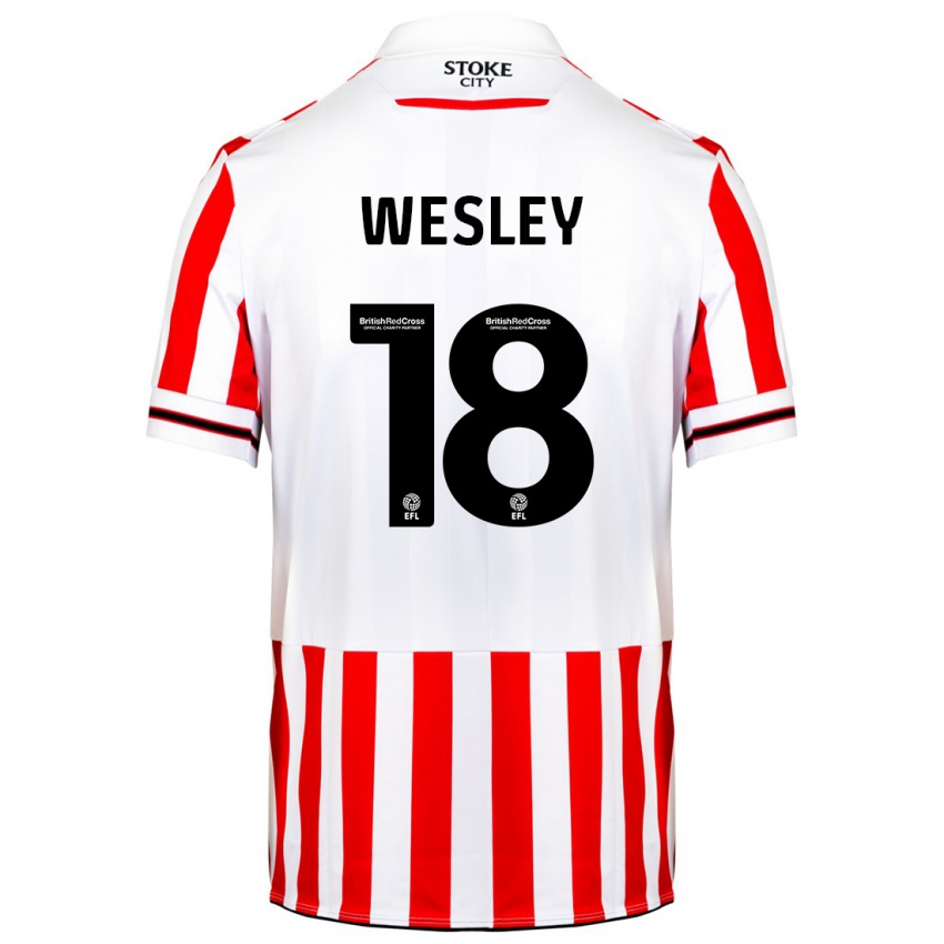 Børn Wesley Moraes #18 Rød Hvid Hjemmebane Spillertrøjer 2023/24 Trøje T-Shirt