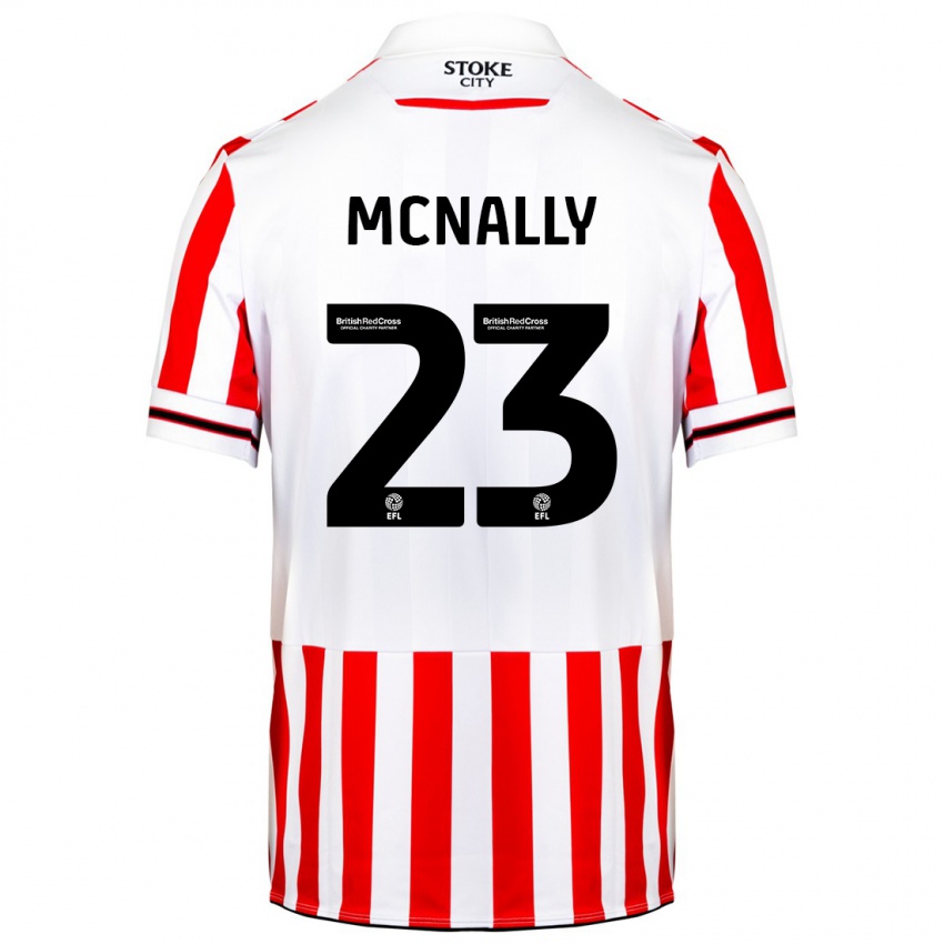 Børn Luke Mcnally #23 Rød Hvid Hjemmebane Spillertrøjer 2023/24 Trøje T-Shirt