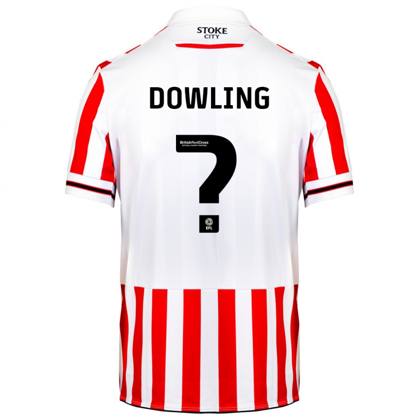 Børn Will Dowling #0 Rød Hvid Hjemmebane Spillertrøjer 2023/24 Trøje T-Shirt