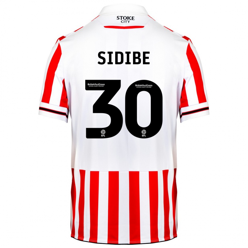 Børn Souleymane Sidibe #30 Rød Hvid Hjemmebane Spillertrøjer 2023/24 Trøje T-Shirt