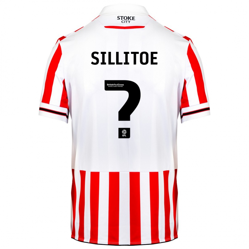 Børn Casey Sillitoe #0 Rød Hvid Hjemmebane Spillertrøjer 2023/24 Trøje T-Shirt