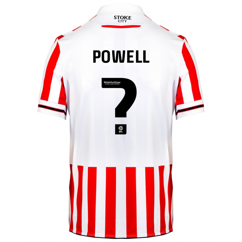 Børn Owen Powell #0 Rød Hvid Hjemmebane Spillertrøjer 2023/24 Trøje T-Shirt