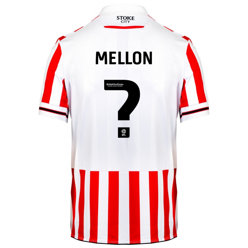 Børn Luke Mellon #0 Rød Hvid Hjemmebane Spillertrøjer 2023/24 Trøje T-Shirt