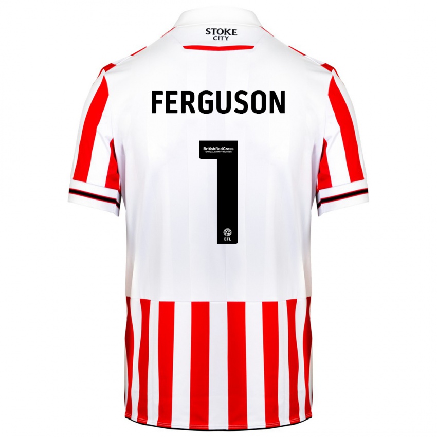 Børn Georgie Ferguson #1 Rød Hvid Hjemmebane Spillertrøjer 2023/24 Trøje T-Shirt