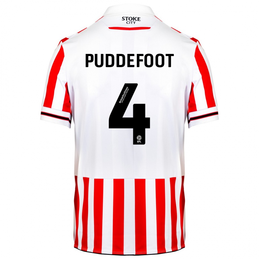 Børn Danielle Puddefoot #4 Rød Hvid Hjemmebane Spillertrøjer 2023/24 Trøje T-Shirt