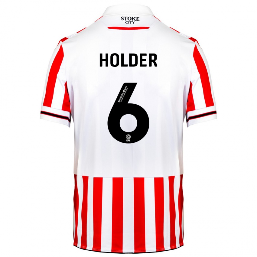 Børn Molly Holder #6 Rød Hvid Hjemmebane Spillertrøjer 2023/24 Trøje T-Shirt