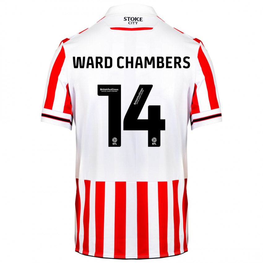 Børn Courtnay Ward-Chambers #14 Rød Hvid Hjemmebane Spillertrøjer 2023/24 Trøje T-Shirt