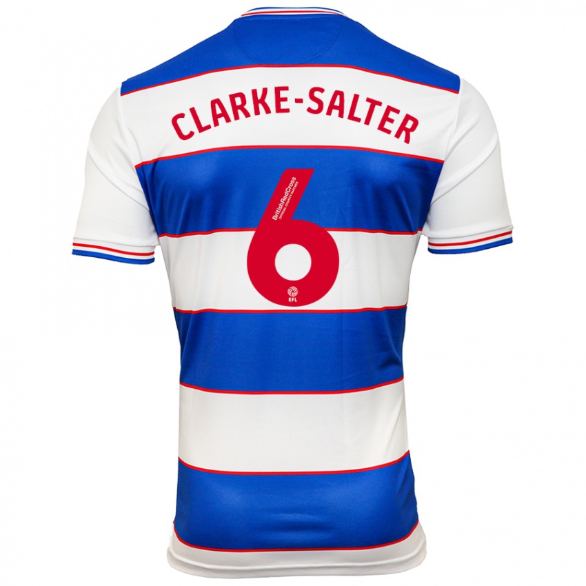 Børn Jake Clarke-Salter #6 Hvid Blå Hjemmebane Spillertrøjer 2023/24 Trøje T-Shirt