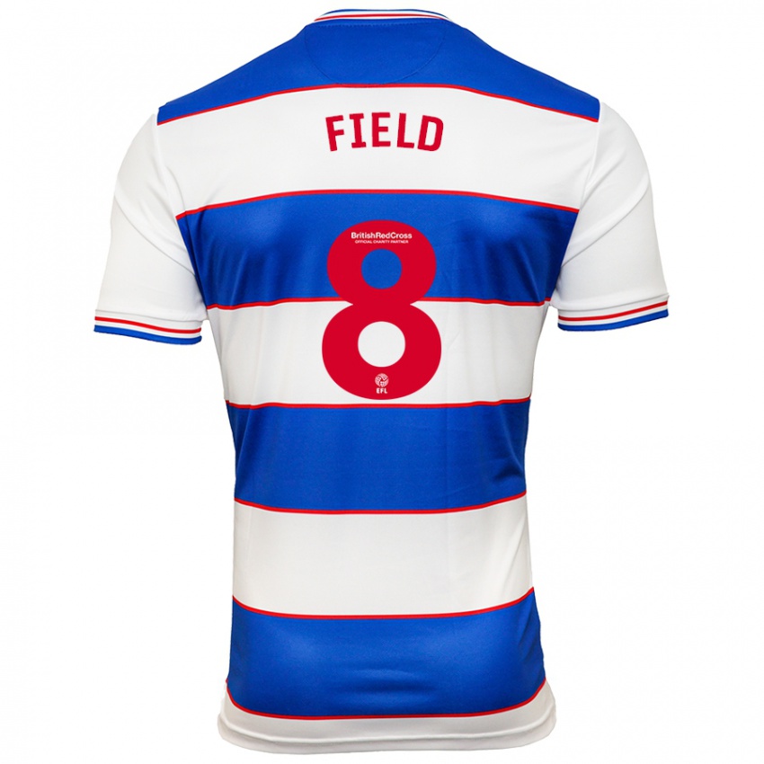 Børn Sam Field #8 Hvid Blå Hjemmebane Spillertrøjer 2023/24 Trøje T-Shirt