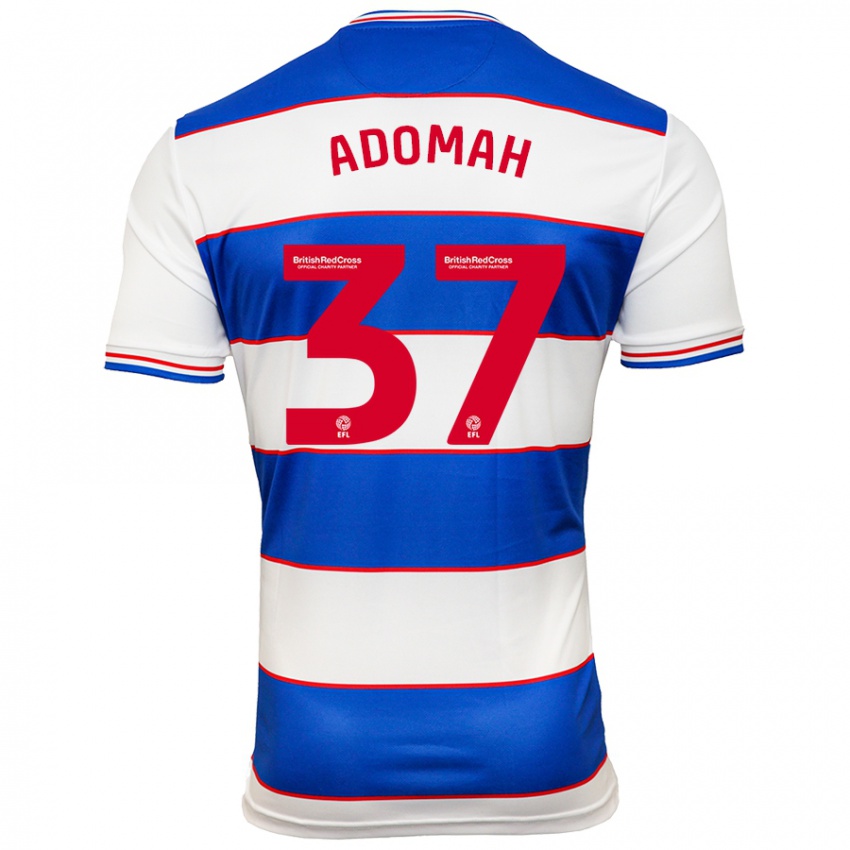 Børn Albert Adomah #37 Hvid Blå Hjemmebane Spillertrøjer 2023/24 Trøje T-Shirt
