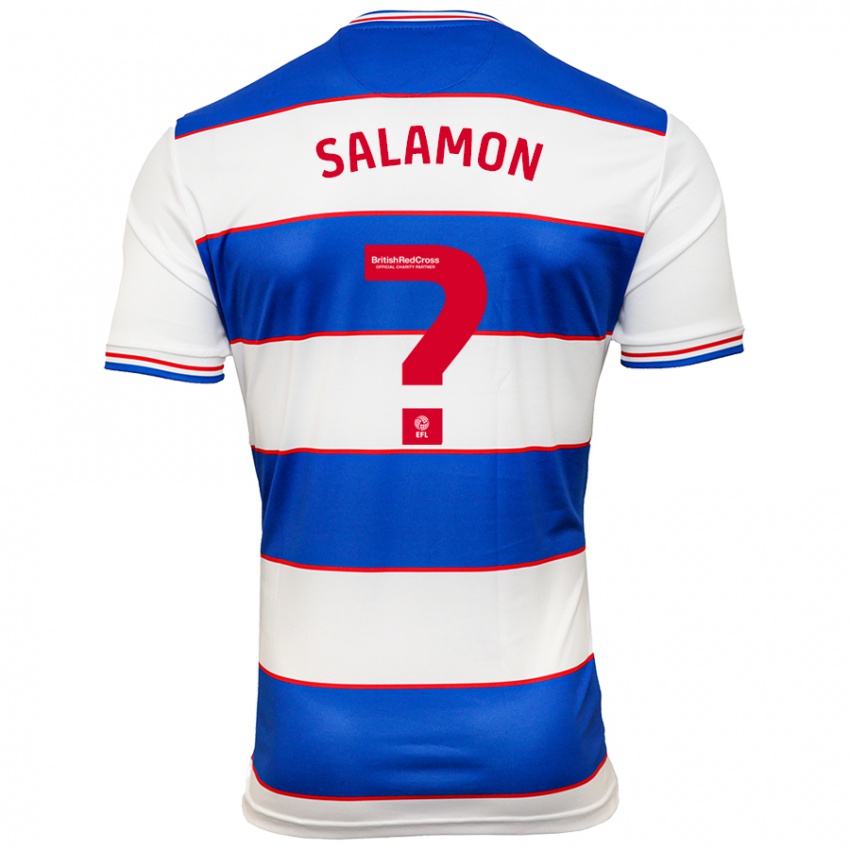 Børn Matteo Salamon #0 Hvid Blå Hjemmebane Spillertrøjer 2023/24 Trøje T-Shirt